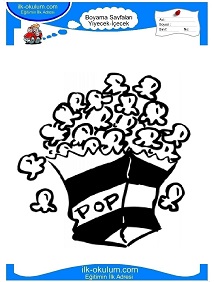 Çocuklar İçin Popcorn Boyama Sayfaları 